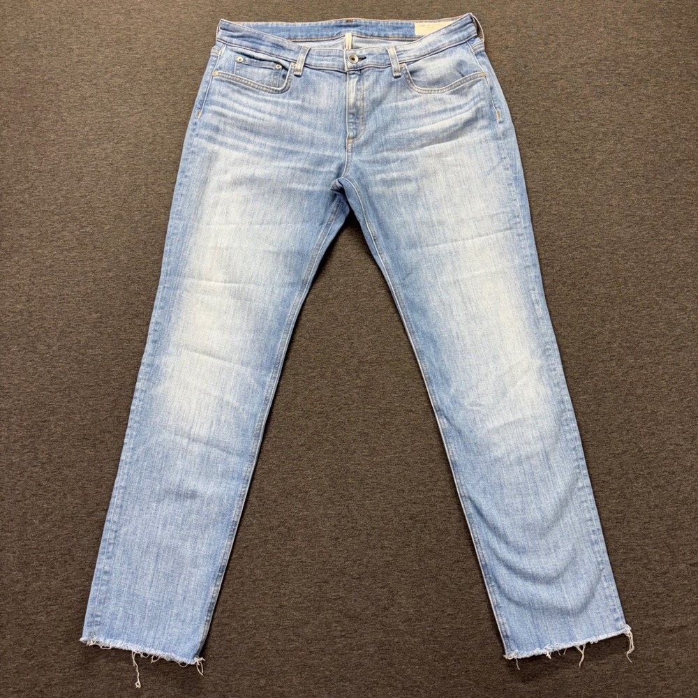 Rag & Bone Jeans Womens 29 Dre Low-Rise Slim Boyfriend Stretch Lightwash Raw Hem